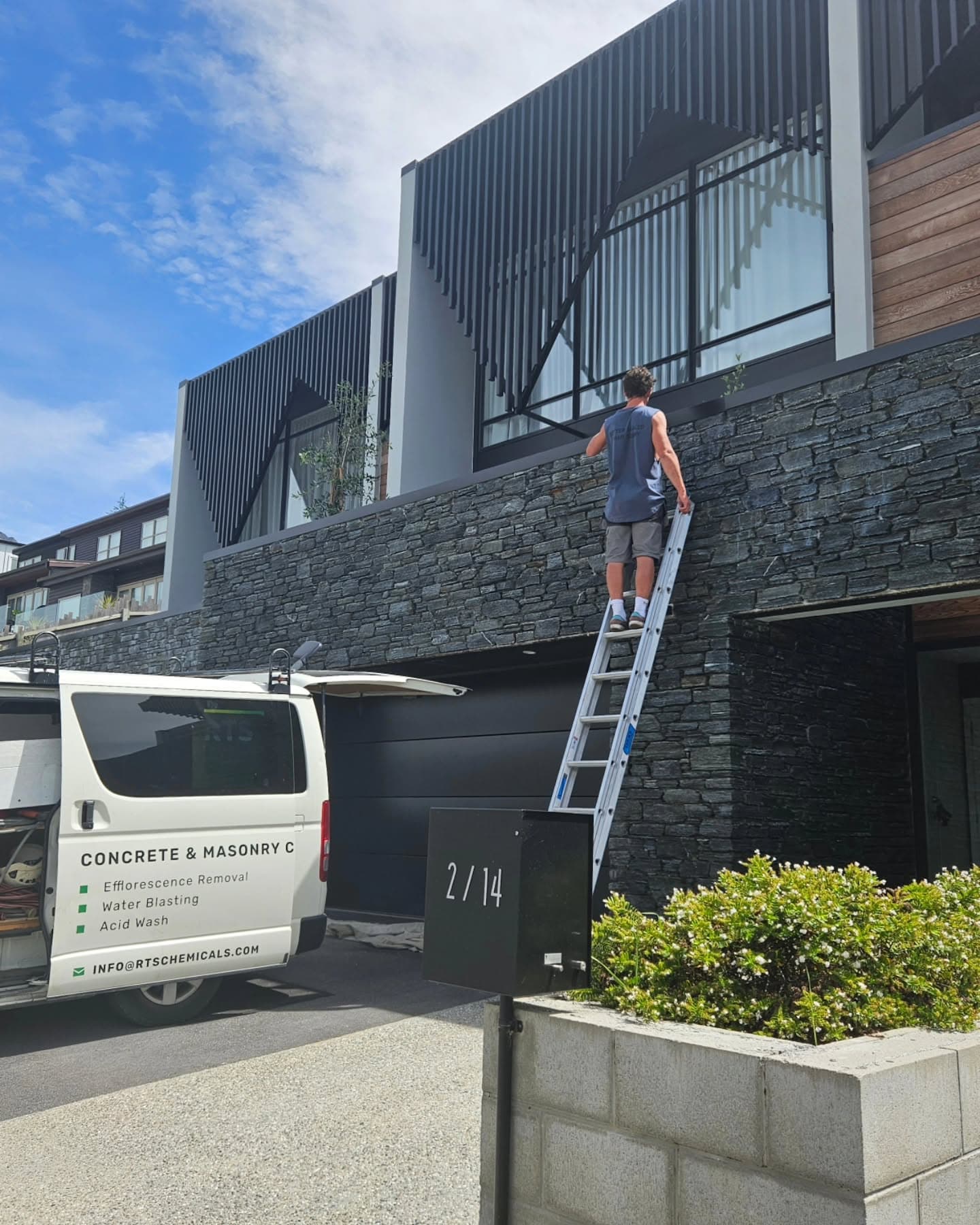 RTS Construction Chemicals in action getting rid of some leaching stone in Queenstown