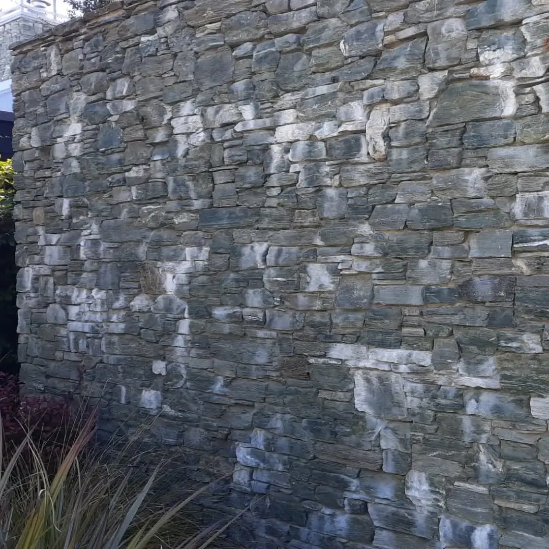 Masonry surface with white efflorescence deposits in Queenstown